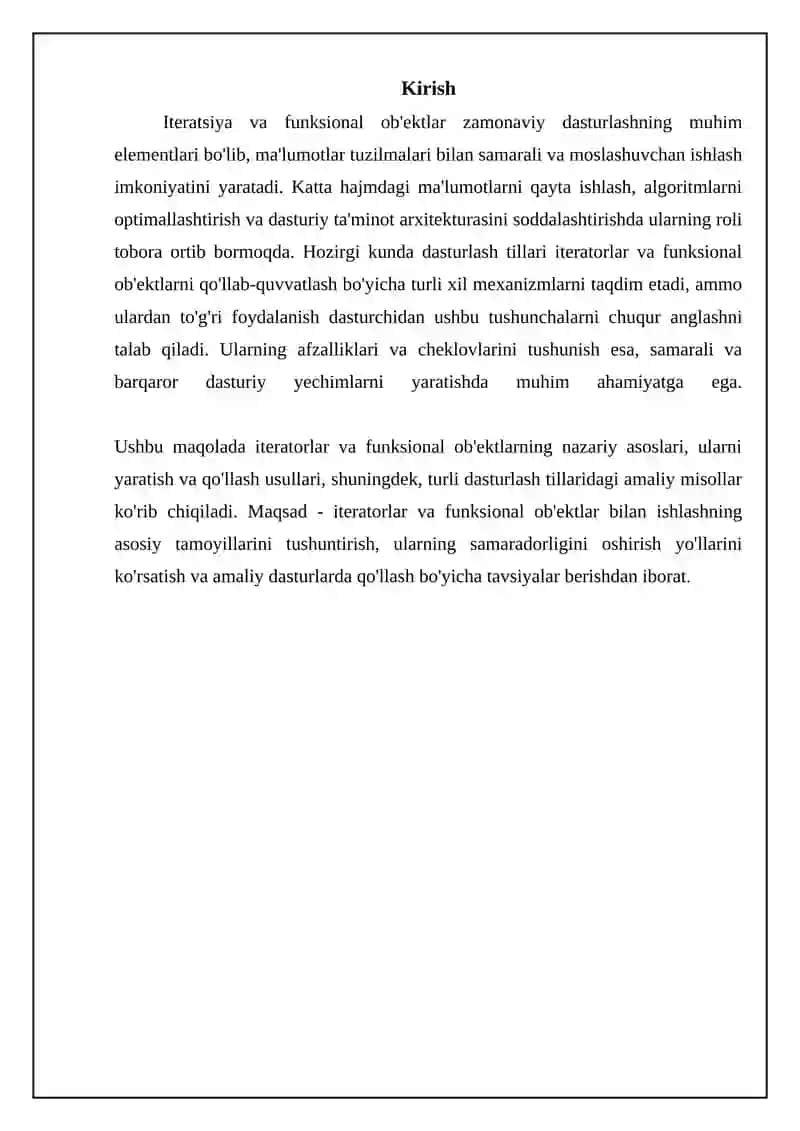 Iteratorlar va Funksional Ob'ektlar 3