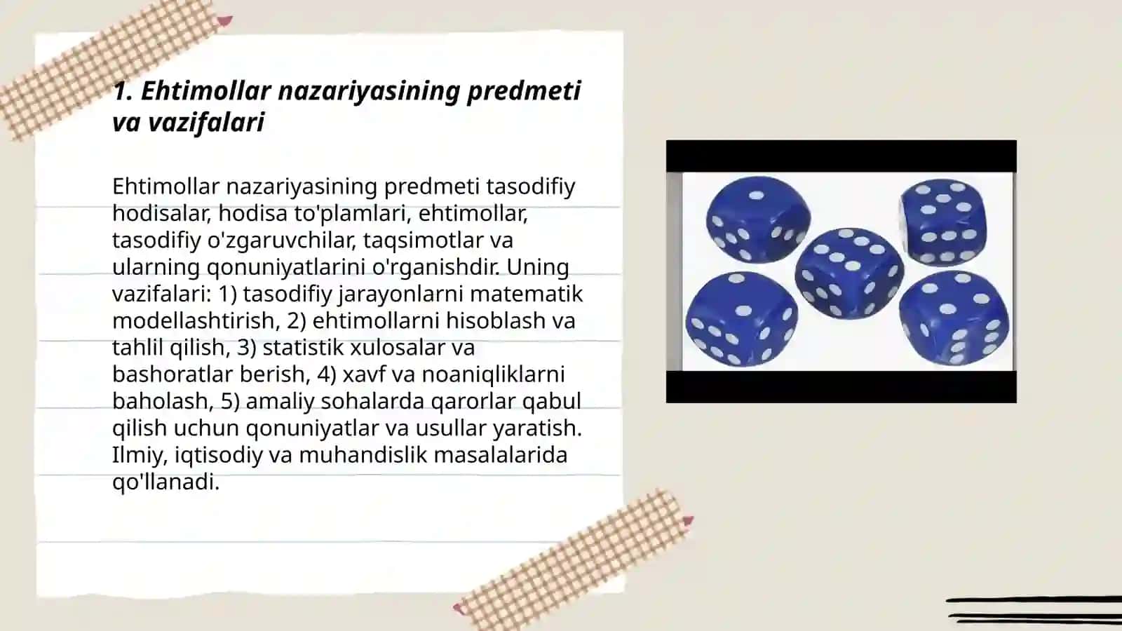 Ehtimollar nazariyasi predmeti 3