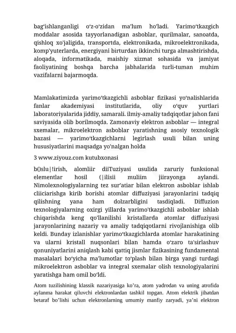 Yarim o’tkazgichlarda elektr o’tkazuvchanlikning elementar nazariyasi 3