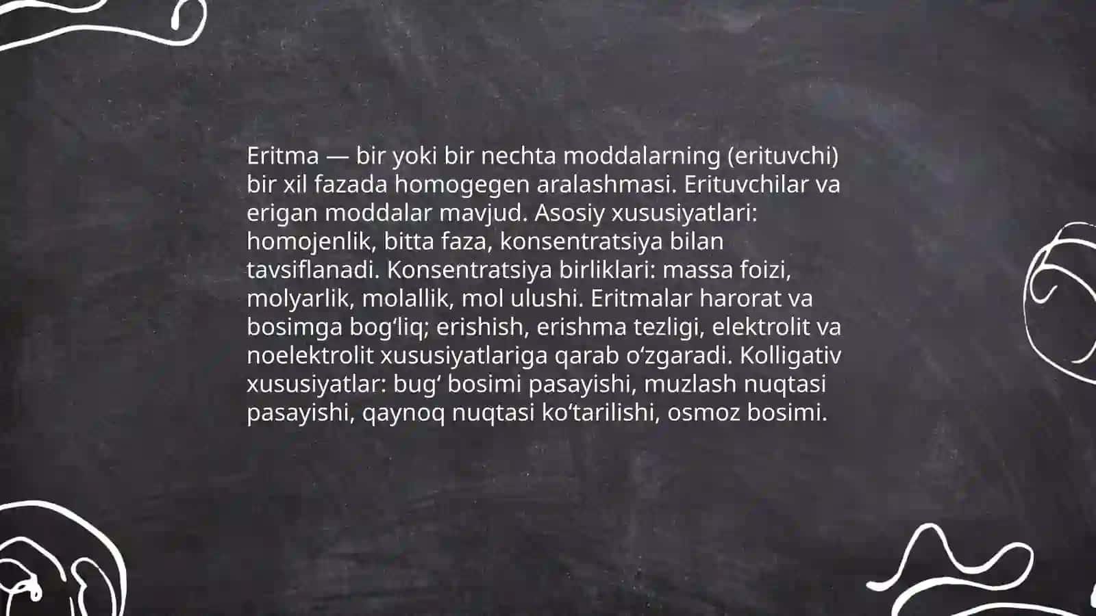 Eritmalar tushunchasi va asosiy xususiyatlari 3