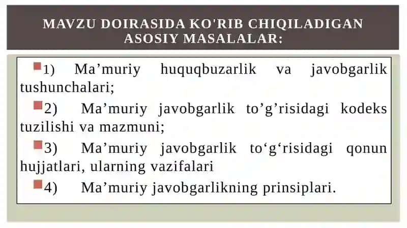Ma’muriy Huquq II Qism 3