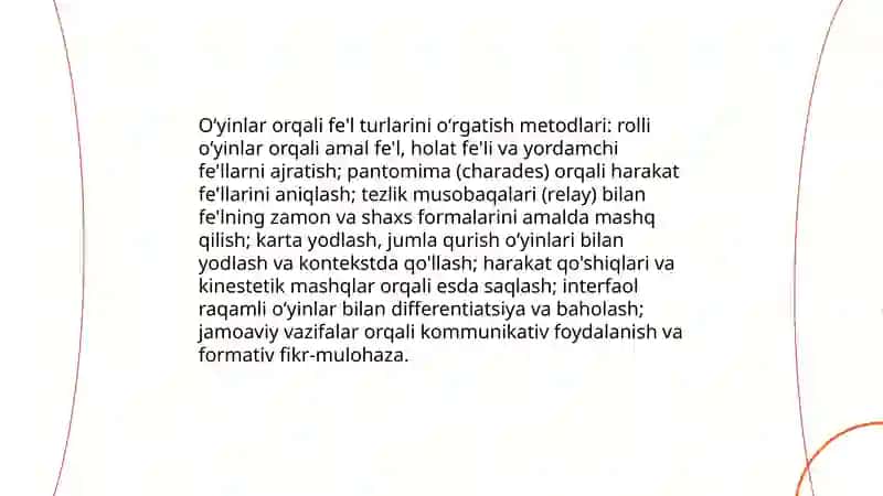 Oʻyinlar orqali fe'l turlarini oʻrgatish metodlari 3