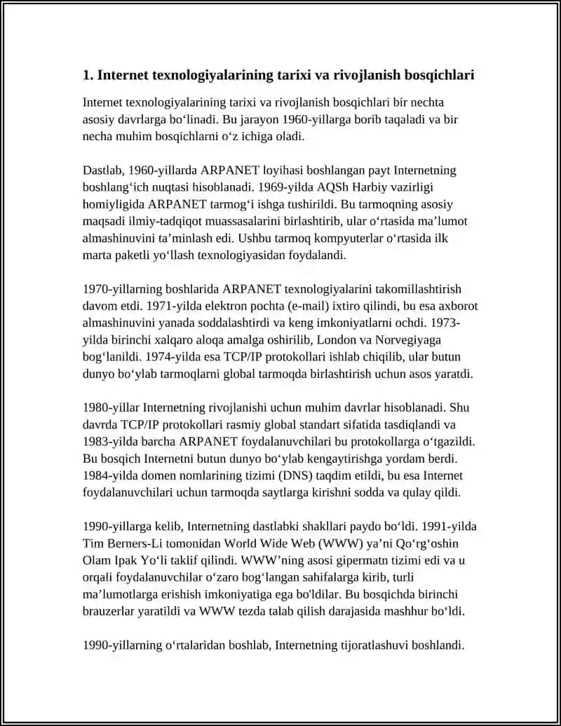 INTERNET TEXNALOGIYALARI SHAKLLANISHI VA RIVOJLANISHI 3