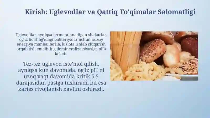 Uglevodlar va Qattiq To'qimalar Salomatligi 3