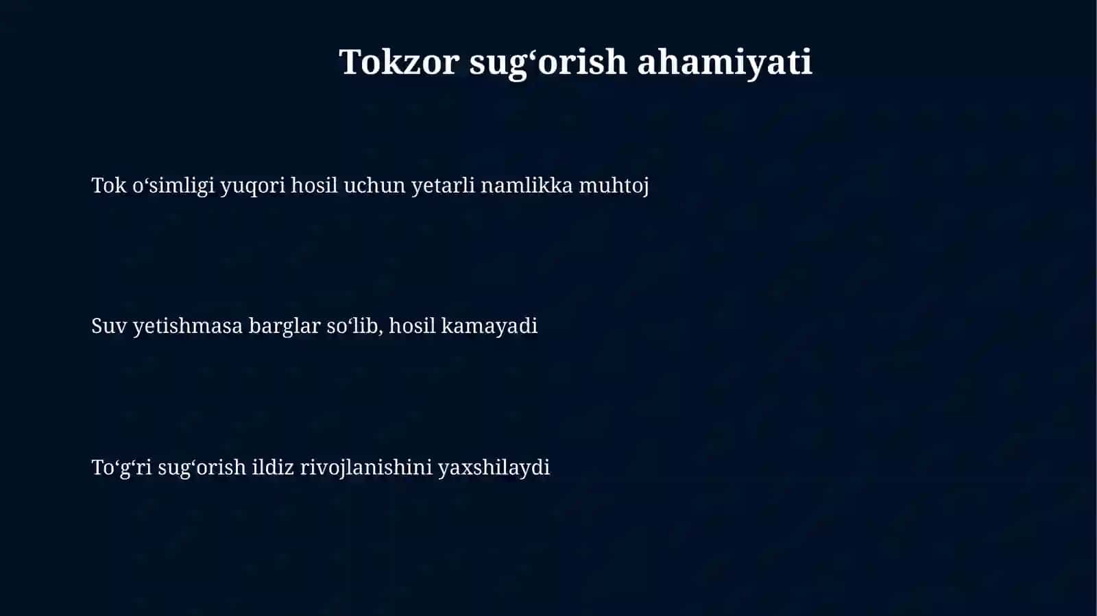 Tokzorni sugʻorish 3