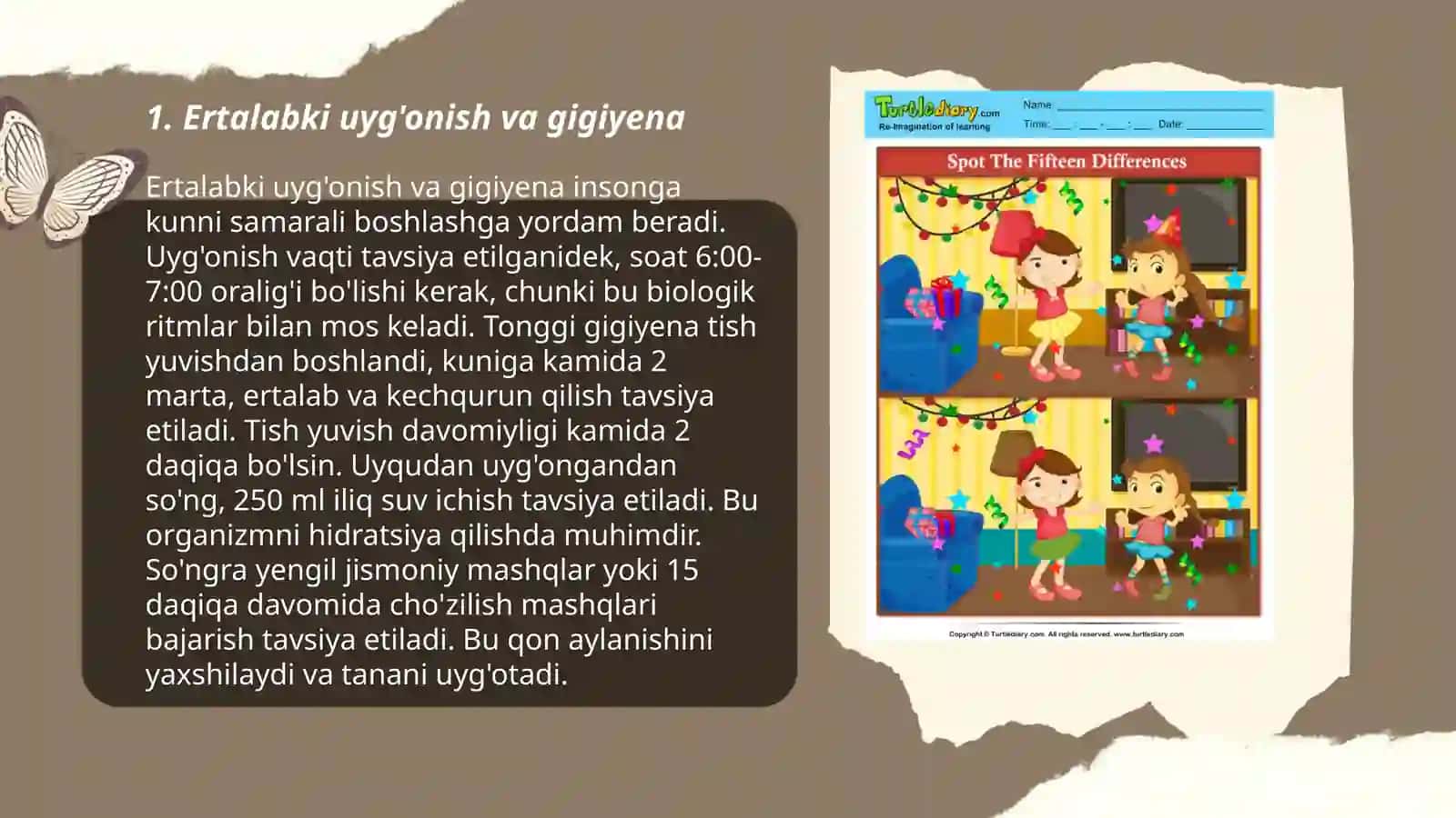 Turli yoshdagi bolalarning kun tartibi 3