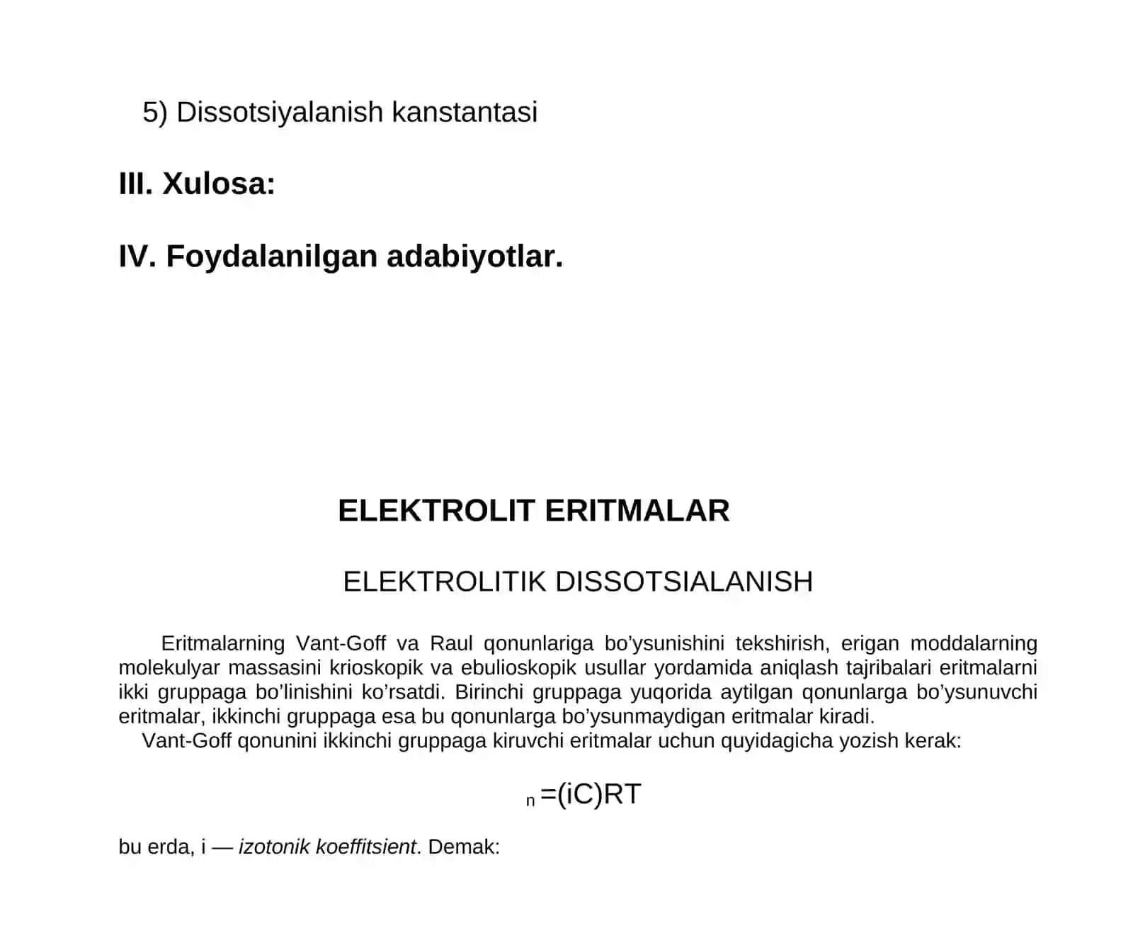 Elektralit eritmalar kuchli elektralitlar 3