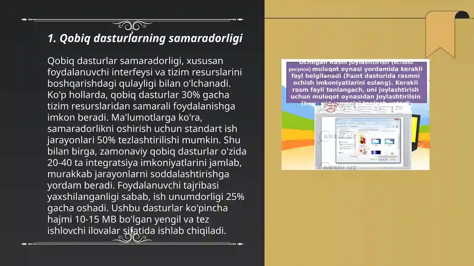 Qobiq dasturlar bilan ishlash afzalliklari 3