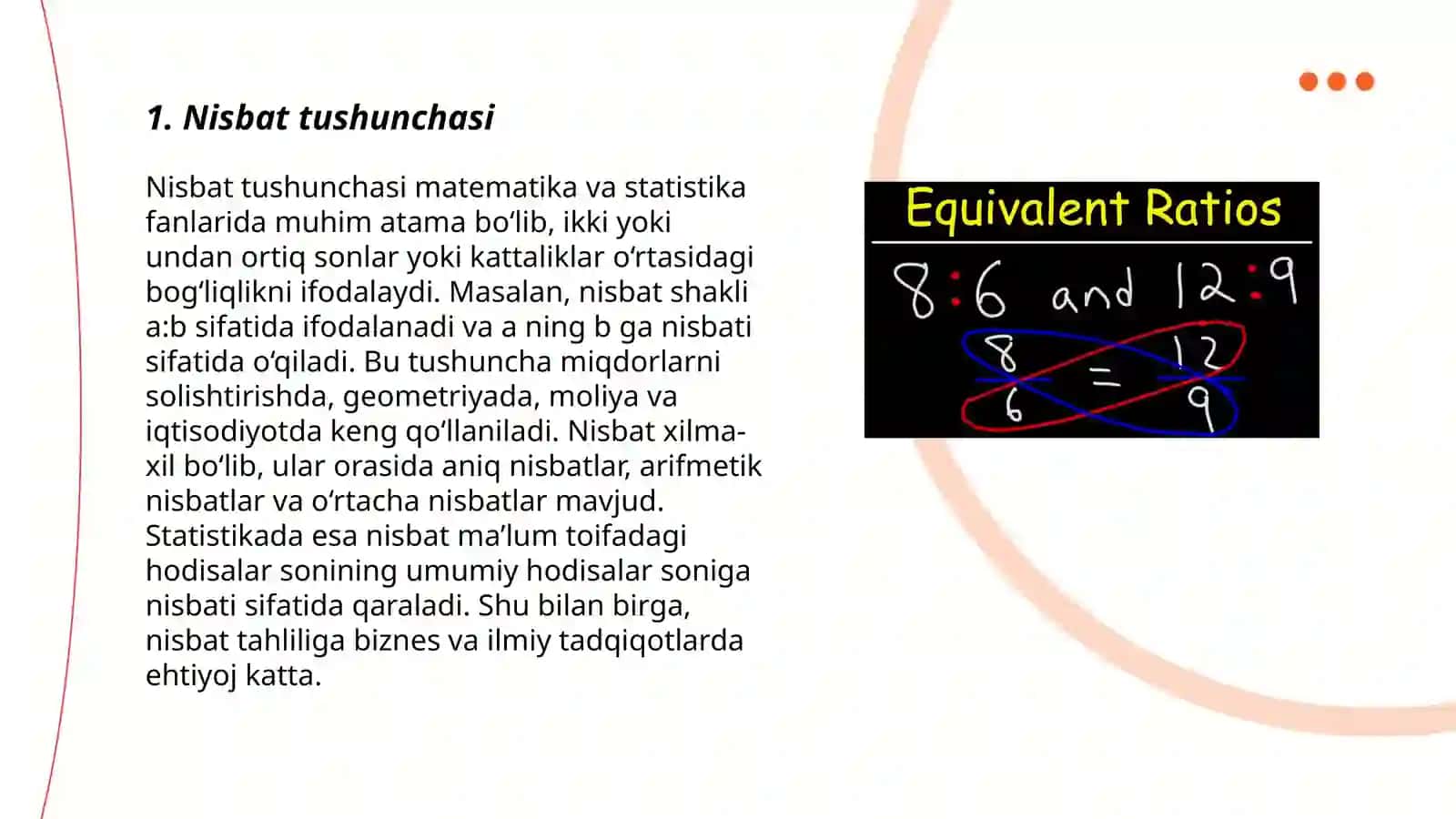 Nisbatlar nazariyasi 3