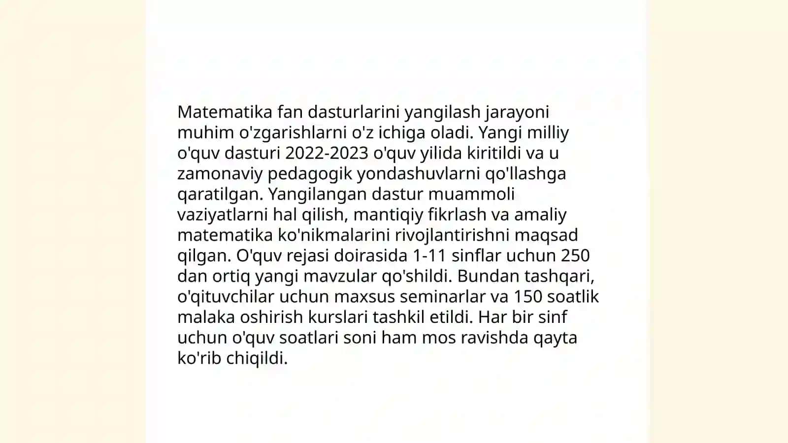 Matematik taʼlim islohotlari 3
