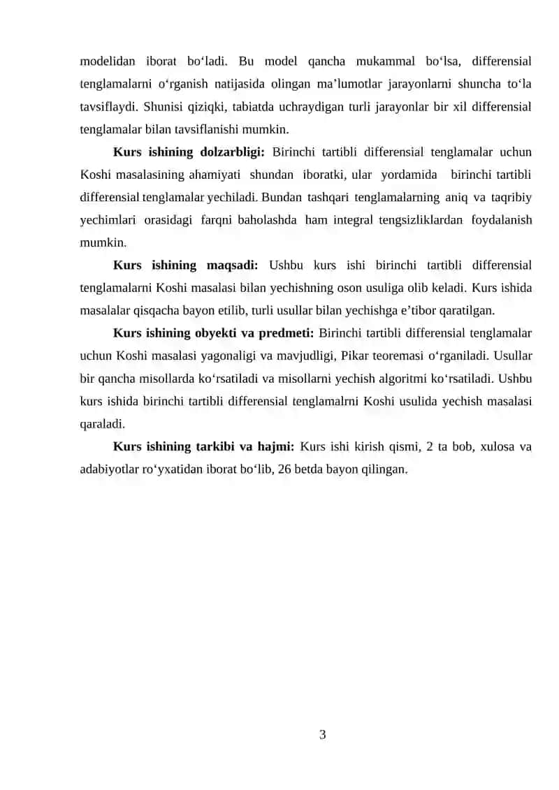 Differentsial Tenglamalar 3