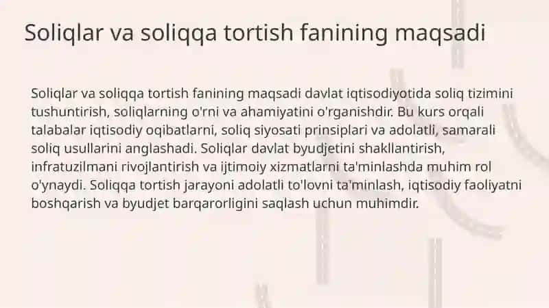 Soliqlar va Soliqqa Tortish 3