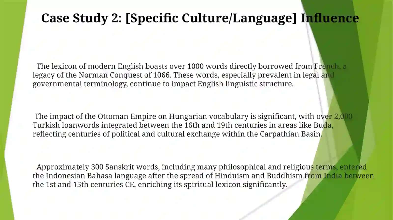 Culture and history. Borrowed Words 3