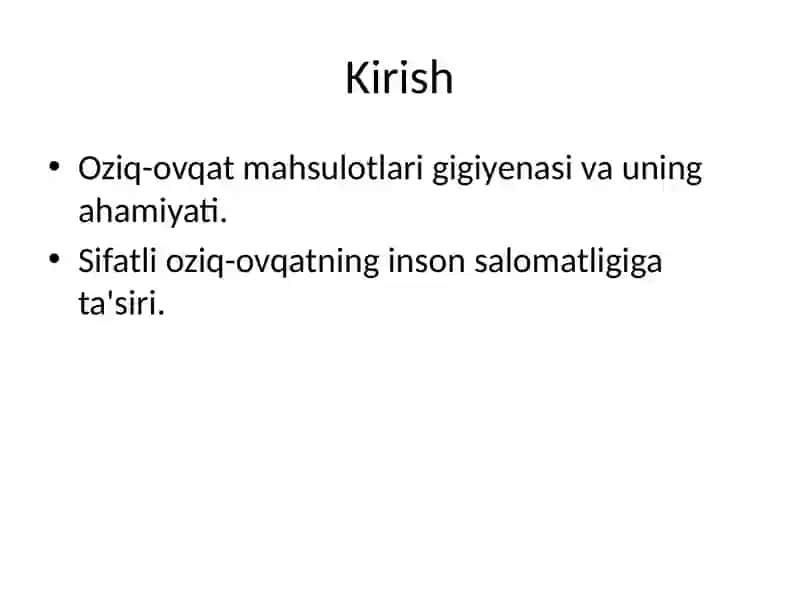 Oziq-ovqat mahsulotlari gigiyenasi va uning ahamiyati 3