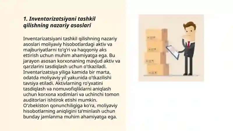 Inventarizatsiyani tashkil qilish va uning turlari 3