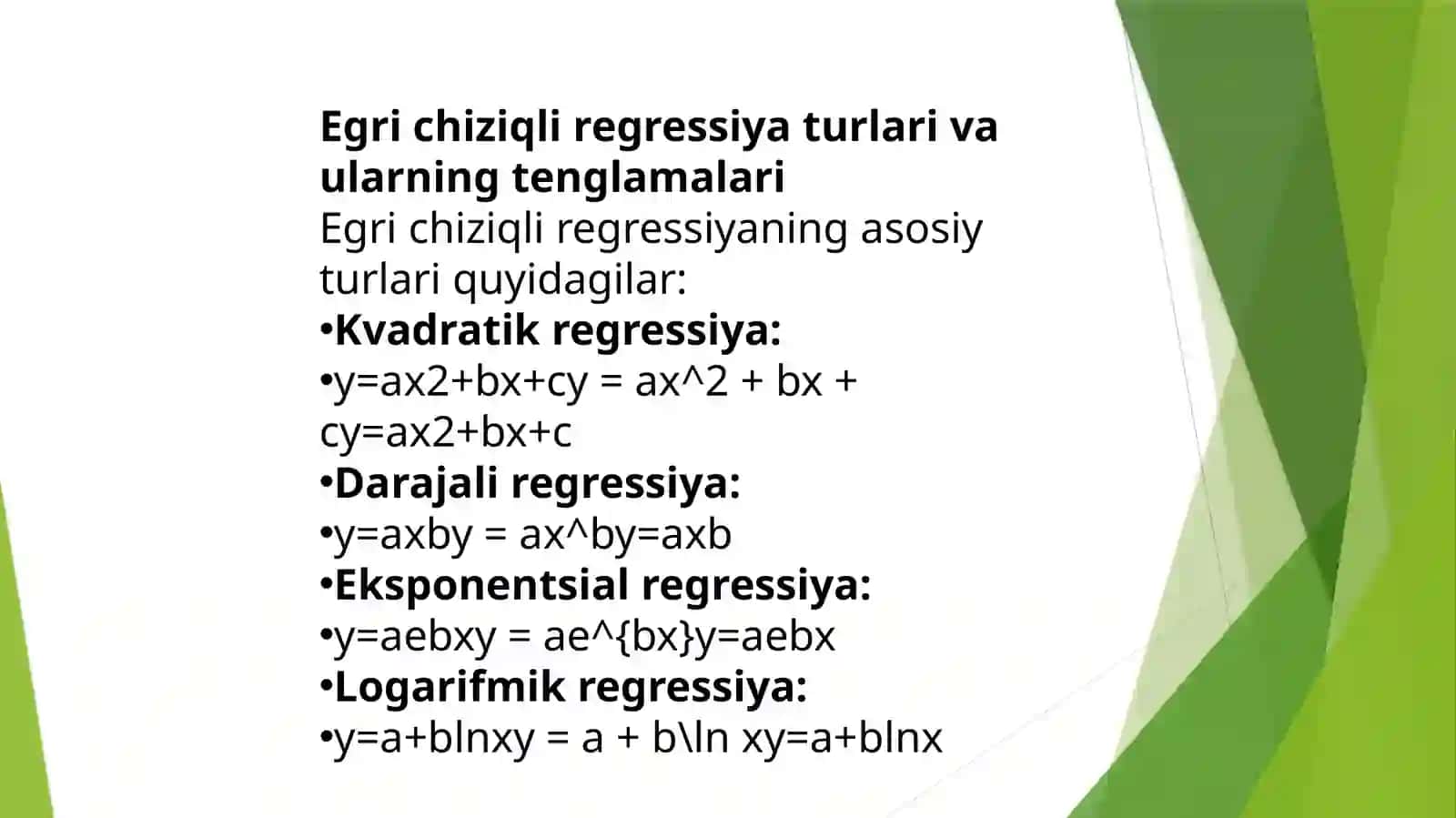 Egri chiziqli regressiya 3