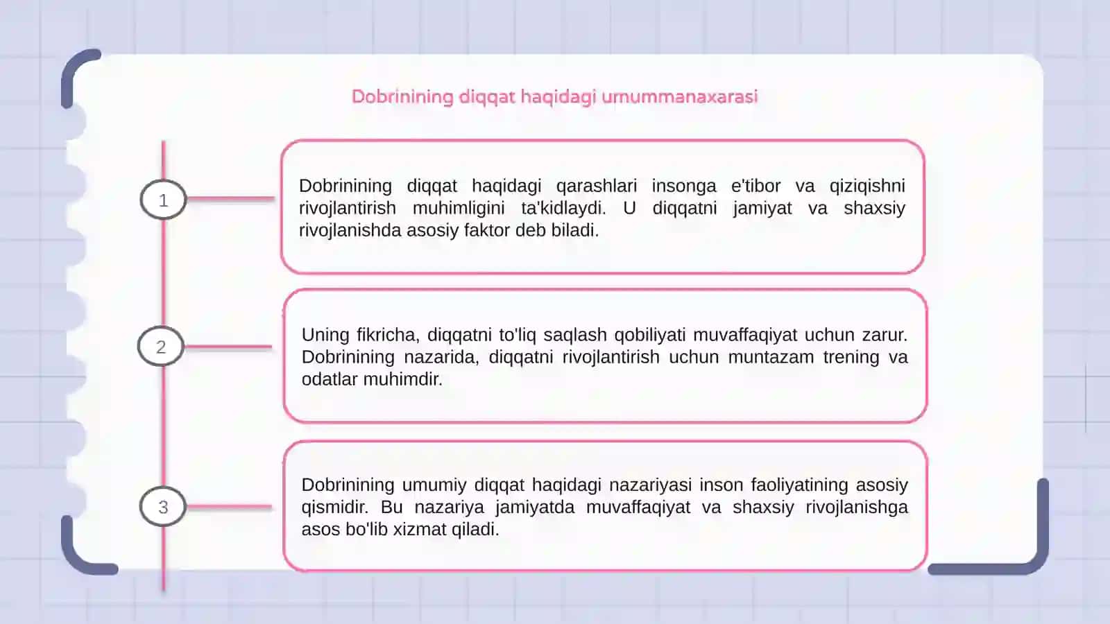 Dobrinining diqqat haqidagi qarashlari 3