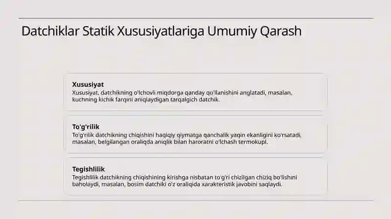 Datchiklarni statik xususyatlari 3