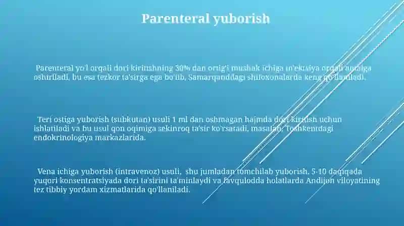 Dori -darmonlarni organizmga kiritilish usullari 3