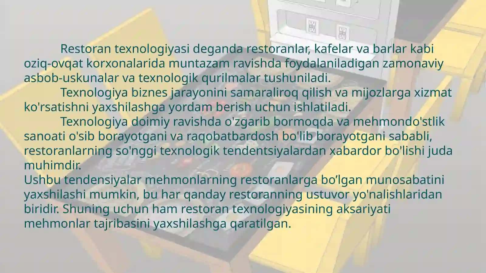 RESTORANDAGI TEXNOLOGIK JARAYONLAR 3