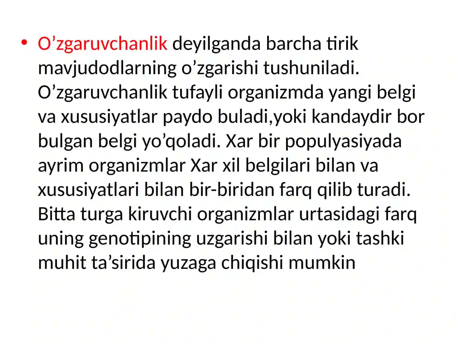 O‘zgaruvchanlik qonuniyatlari 3