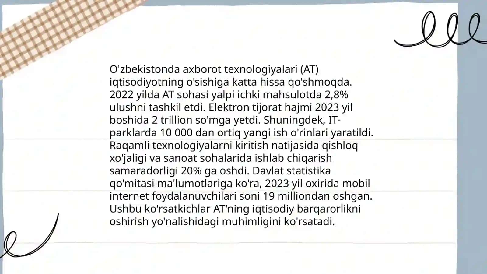 O'zbekiston axborot kammunikatsiya texnologiyalarining rivojlanishi tahlili 3