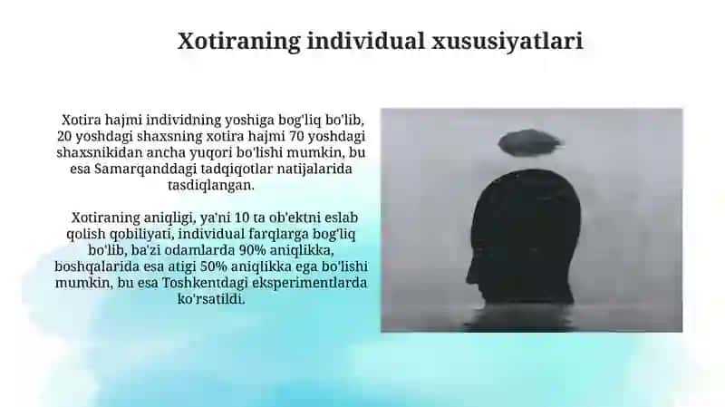 Xotiraning individual xususiyatlari 3