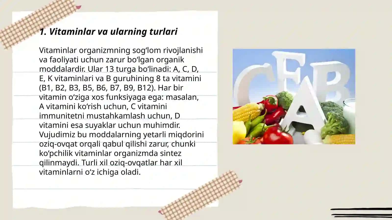 Vitaminlar va ularning turlari 3