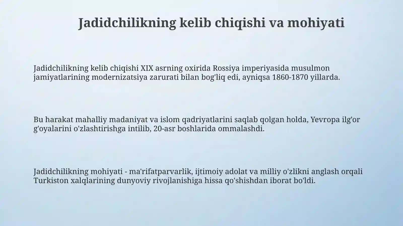 Jadidchilikning Kelib chiqishi va Mohiyati 3