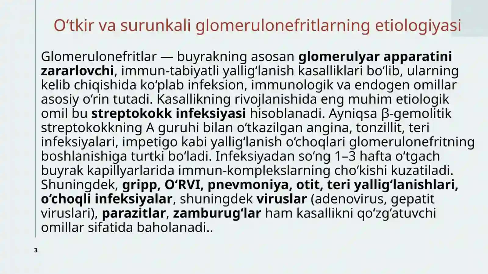 O’tkir vasur un kaliglomerulonefritlar 3