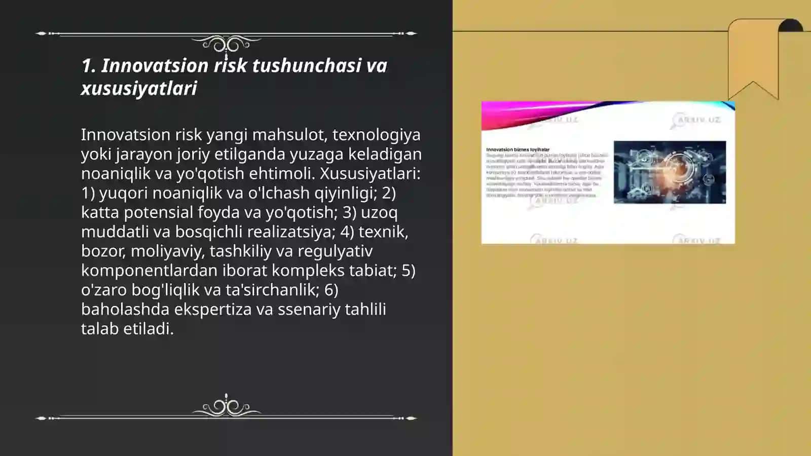Innovatsion risk va uni baholash 3