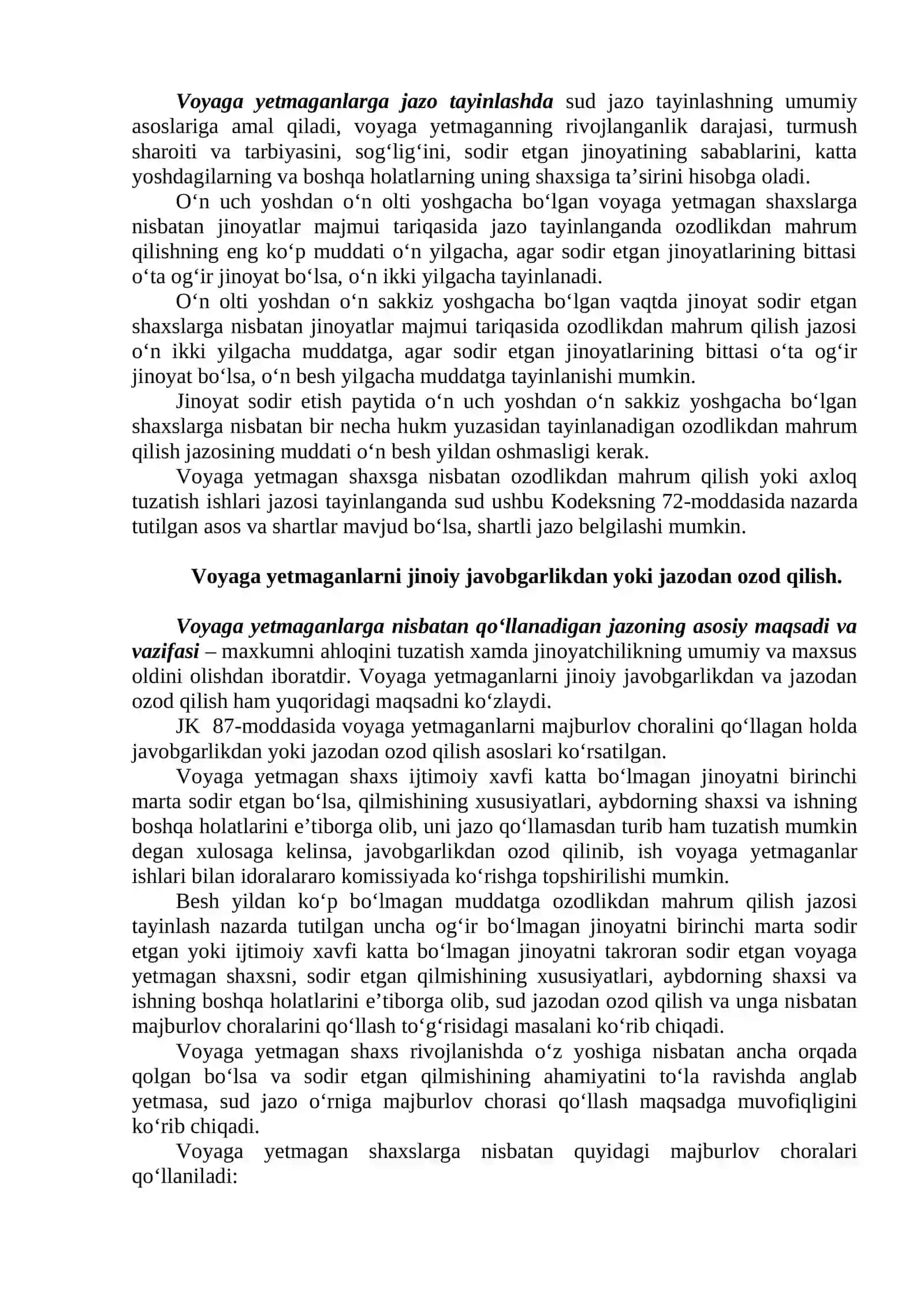 Voyaga yetmaganlar jinoiy javobgarligi 3