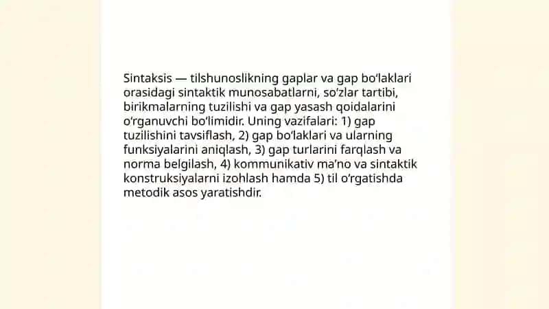 Sintaksis. Gap va uning bo‘laklari. 3