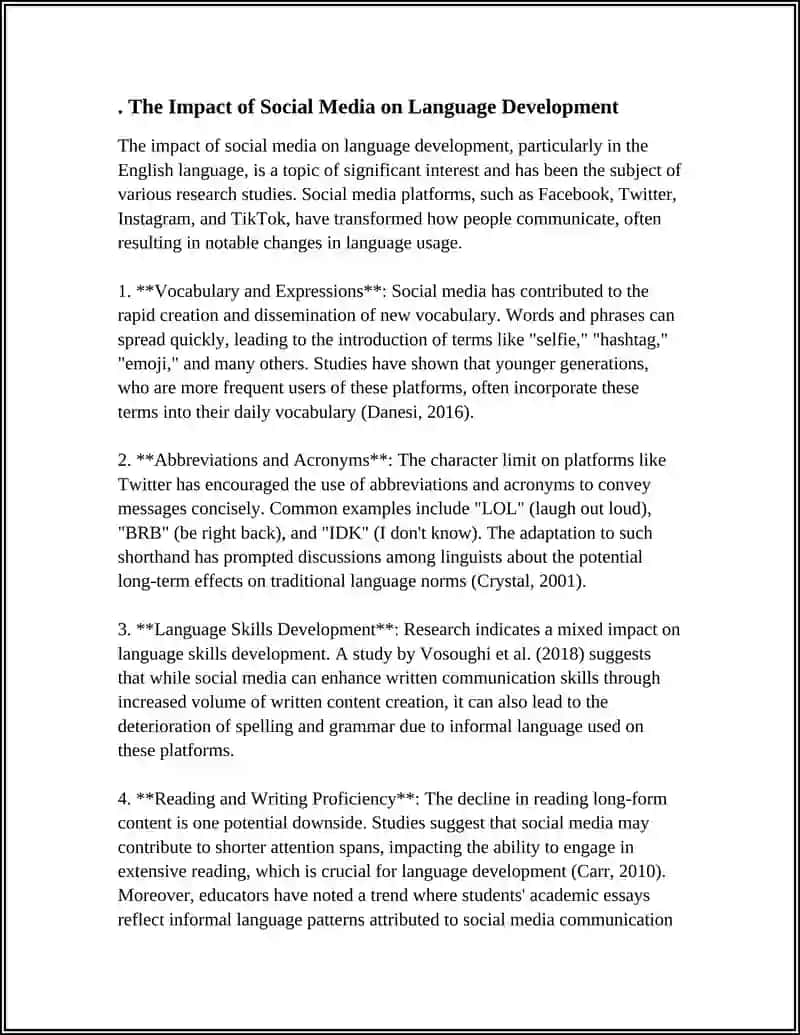 The Impact of Social Media on Language Development 3