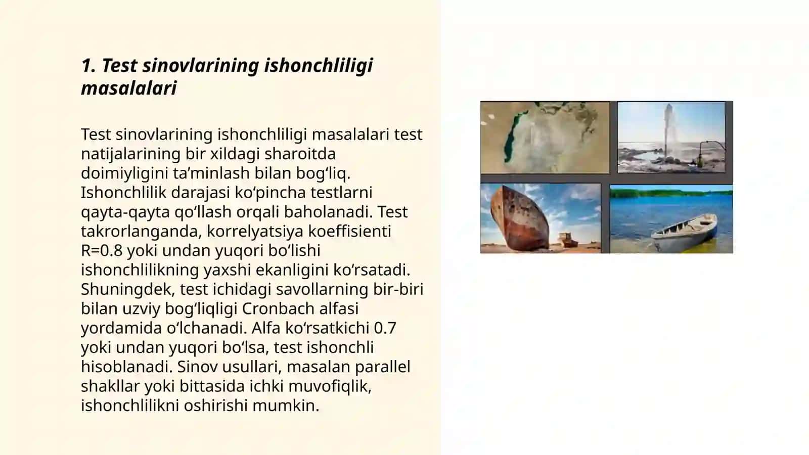 Test sinovlarining ishonchliligi masalalari 3