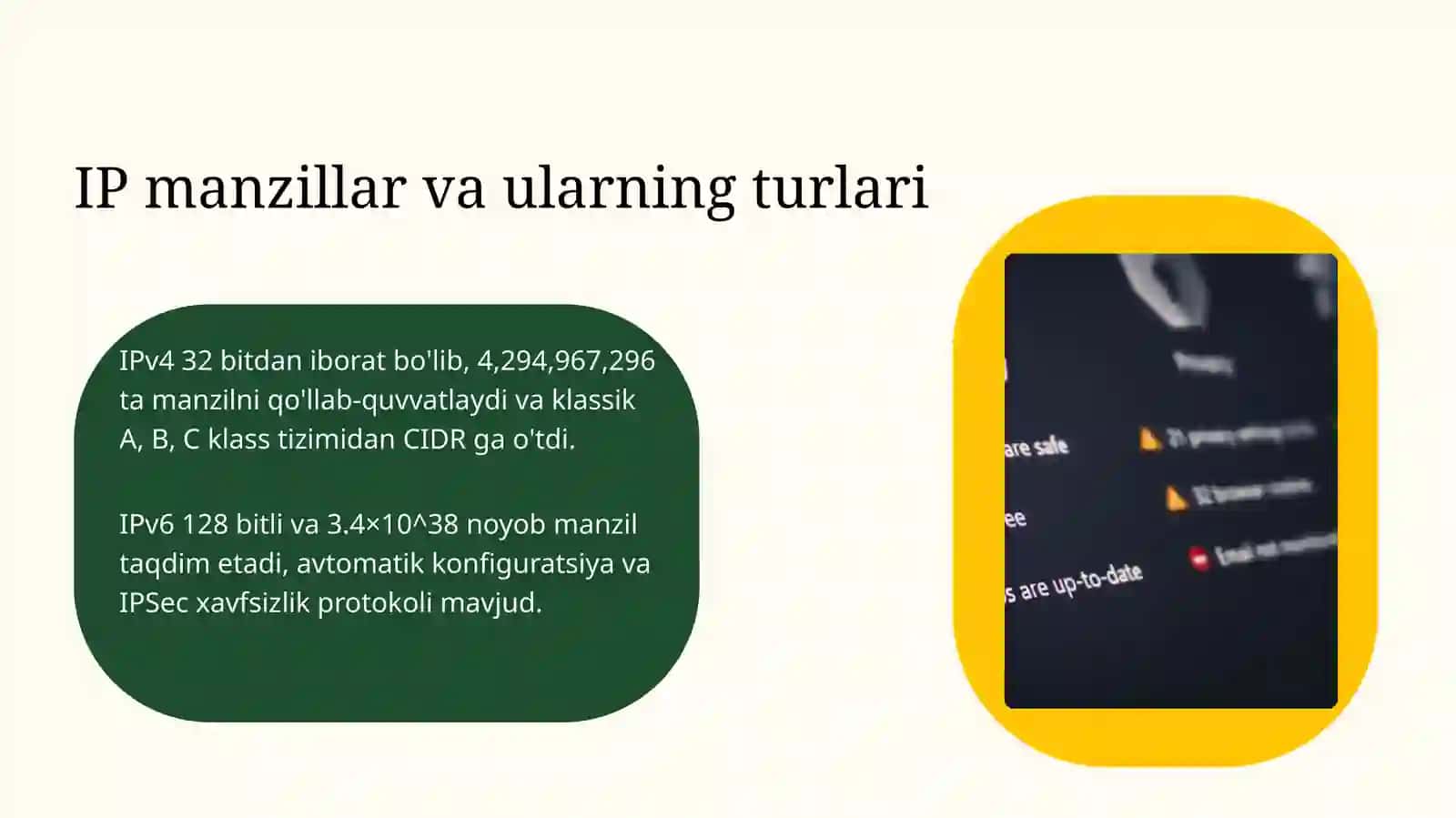 IP Manzillarni Nazorat Qilish va Tarmoq Himoyasi 3