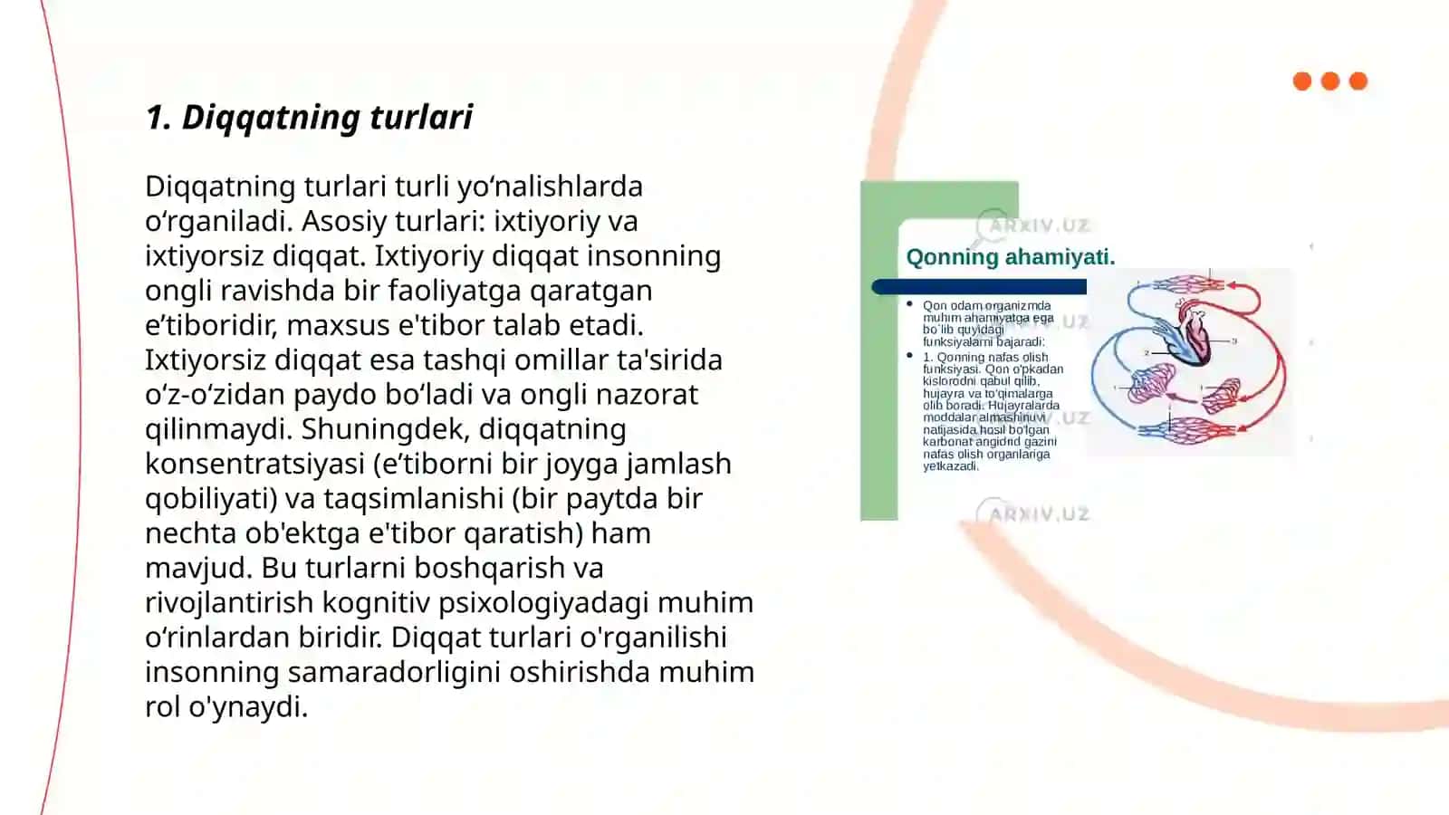 Diqqat turlari va uning xususiyatlari 3