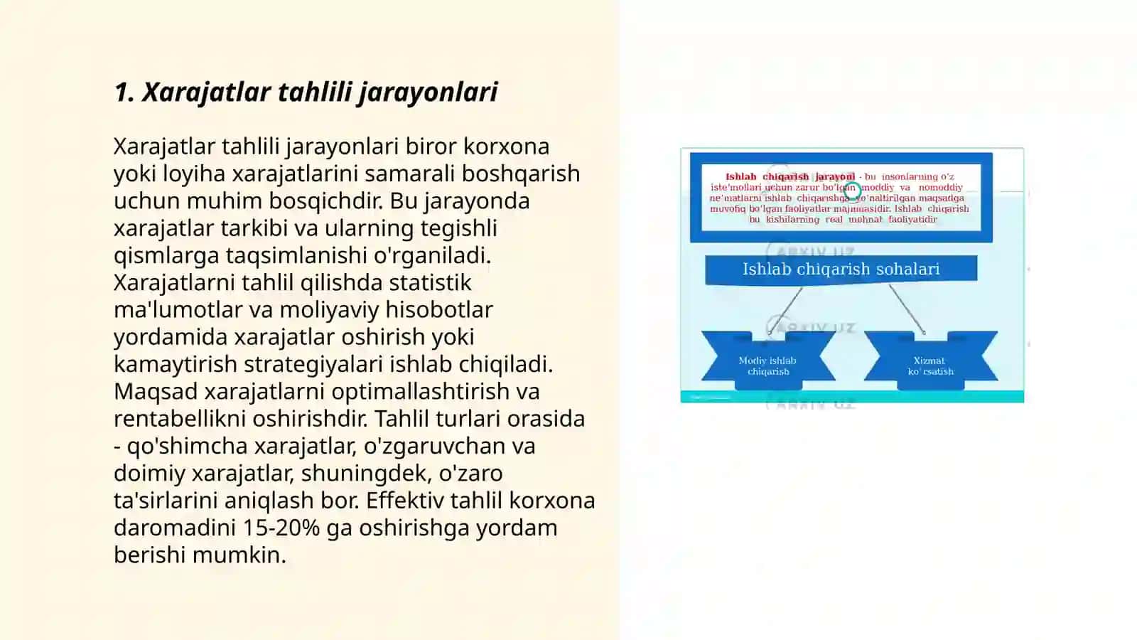 Xarajatlar Tahlili Jarayonlari 3