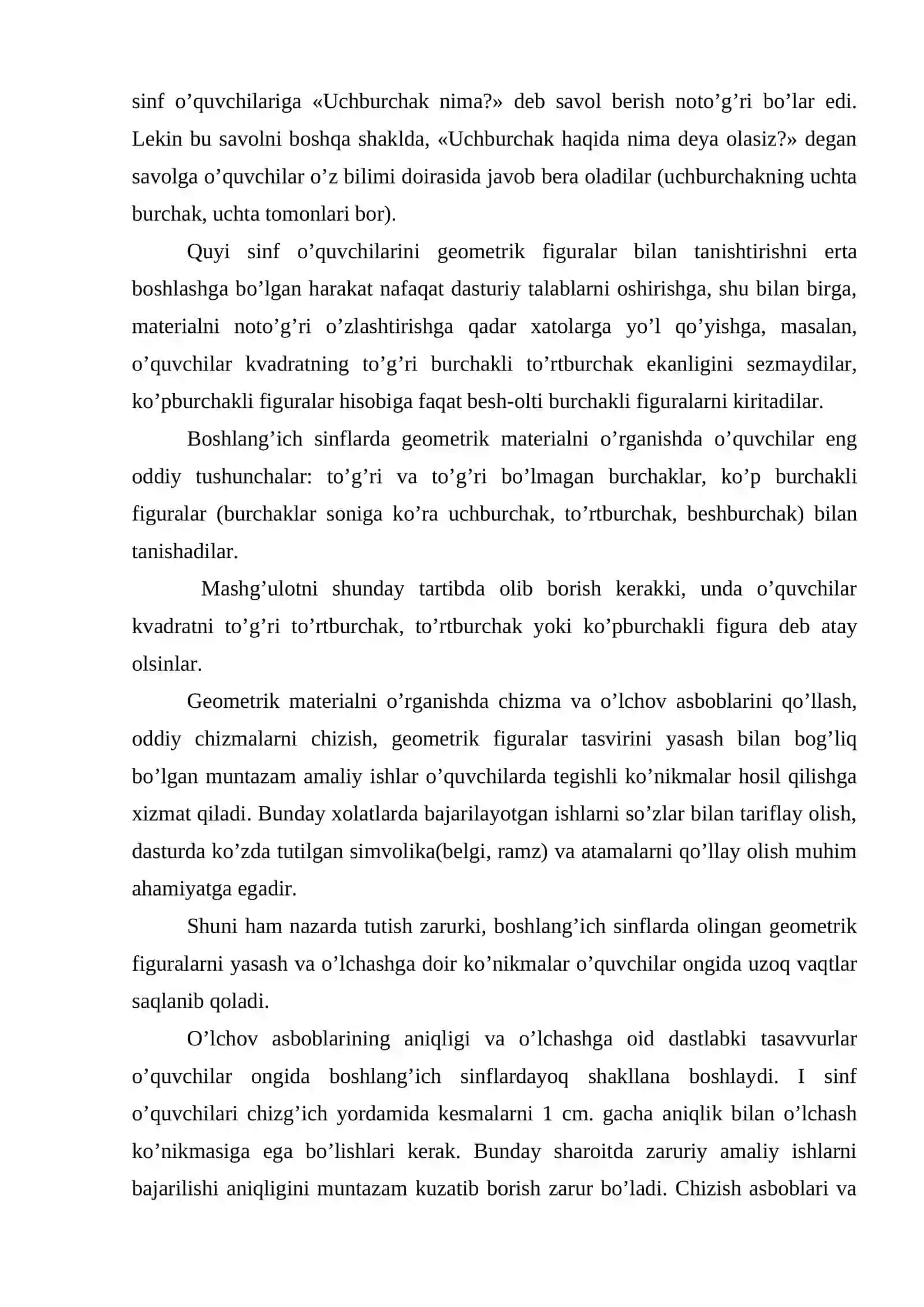 Geometriya elementlarini o‘rgatish usullari 3
