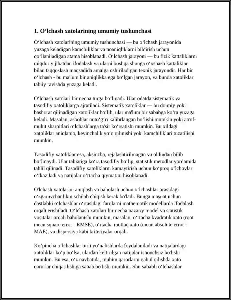OʻLCHASHLAR XATOLIKLAR TURI 3