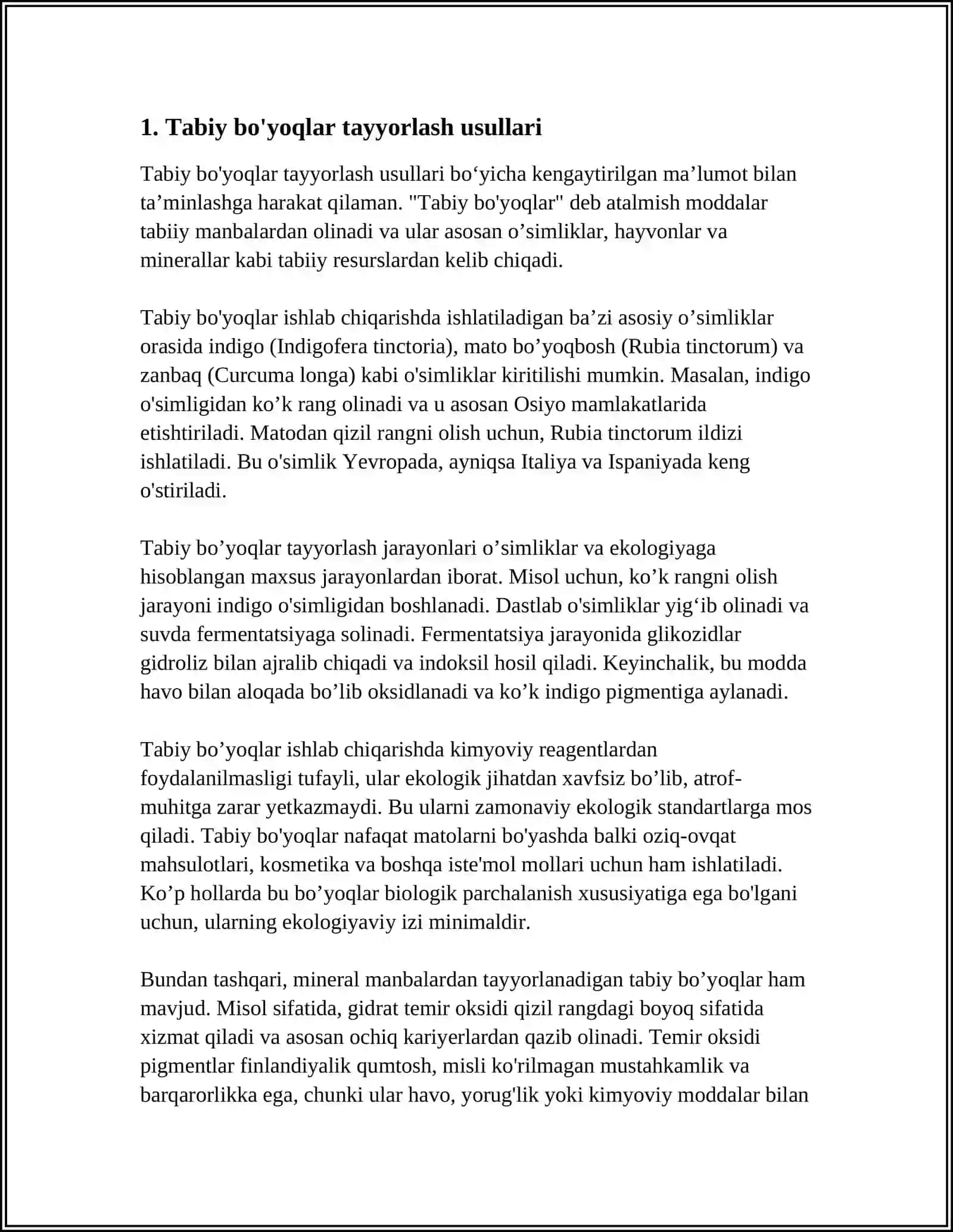 TABIIY BUYUMLAR ISHLASH USULLARI 3
