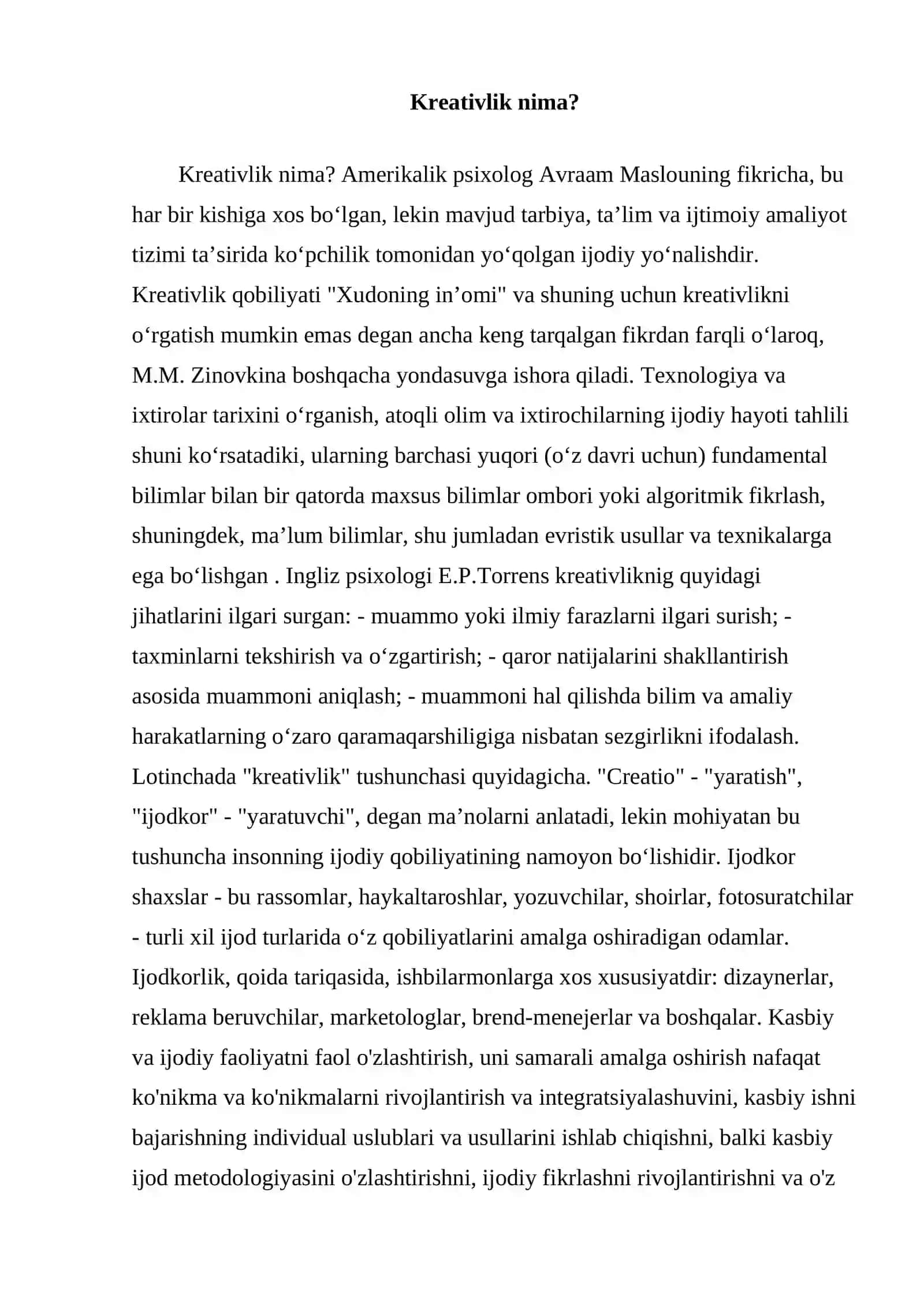 Pedagogik maxorat fanidan Mustaqil ishi 3