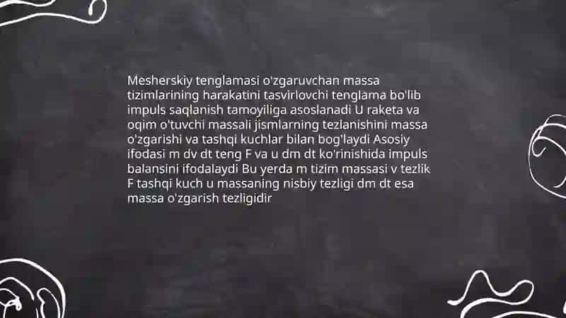 Mesherskiy tenglamasi 3