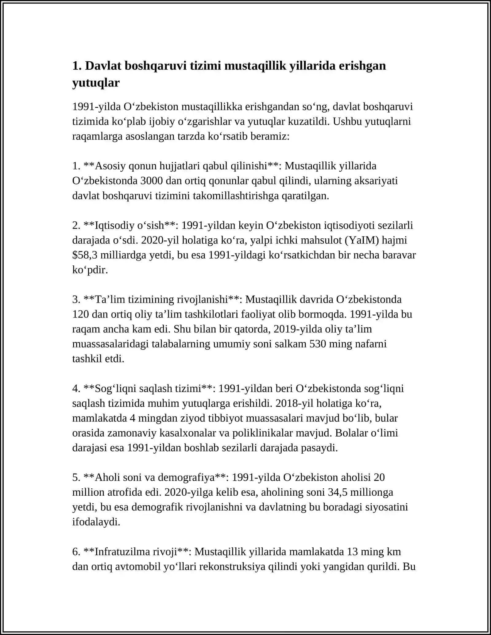 MUSTAQILLIK YILLARIDA DAVLAT BOSHQARUV TIZIMIDA AMALGA OSHIRILGAN ISLOHOTLAR 3