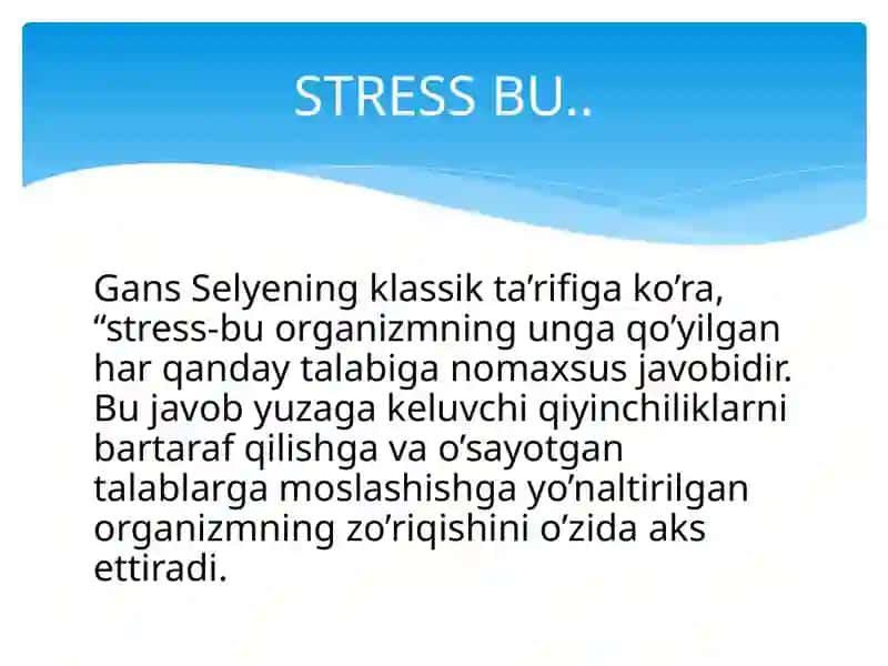 Tashkilotda stresslar va stresslarni boshqarish 3