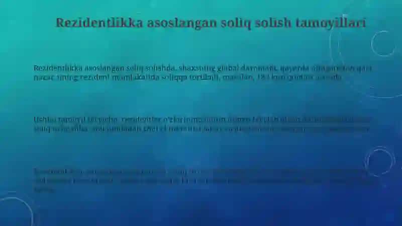 Rezidentlikka asoslangan soliq solish 3