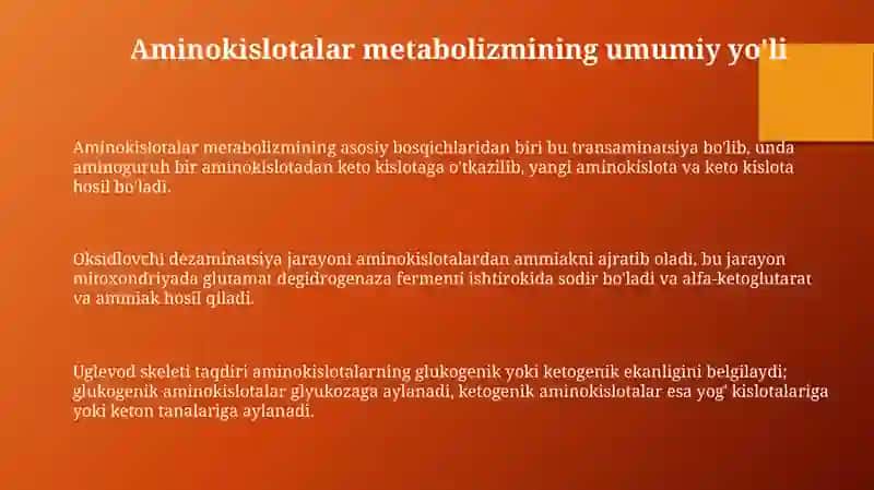 Aminokislotalar almashinuvi 3