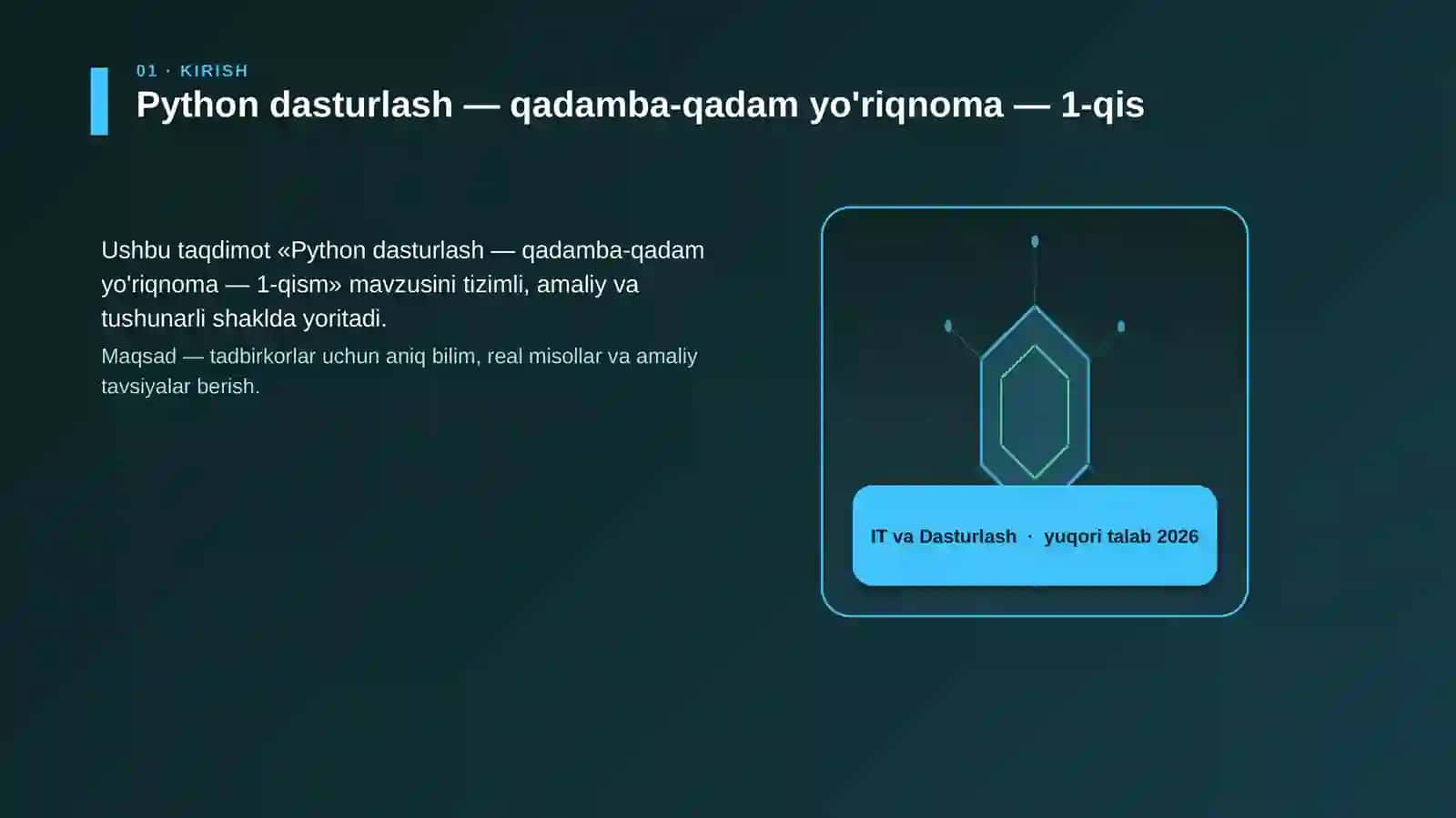 Python dasturlash — qadamba-qadam yo'riqnoma — 1-qism 3