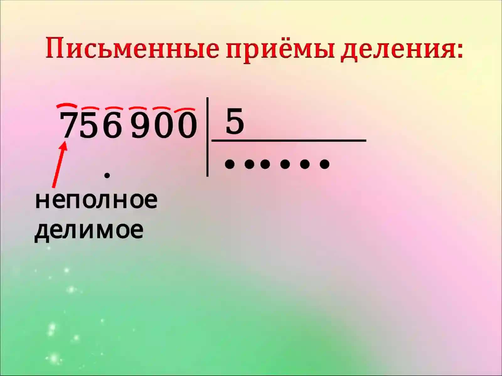 Приём письменного деления многозначных чисел 3