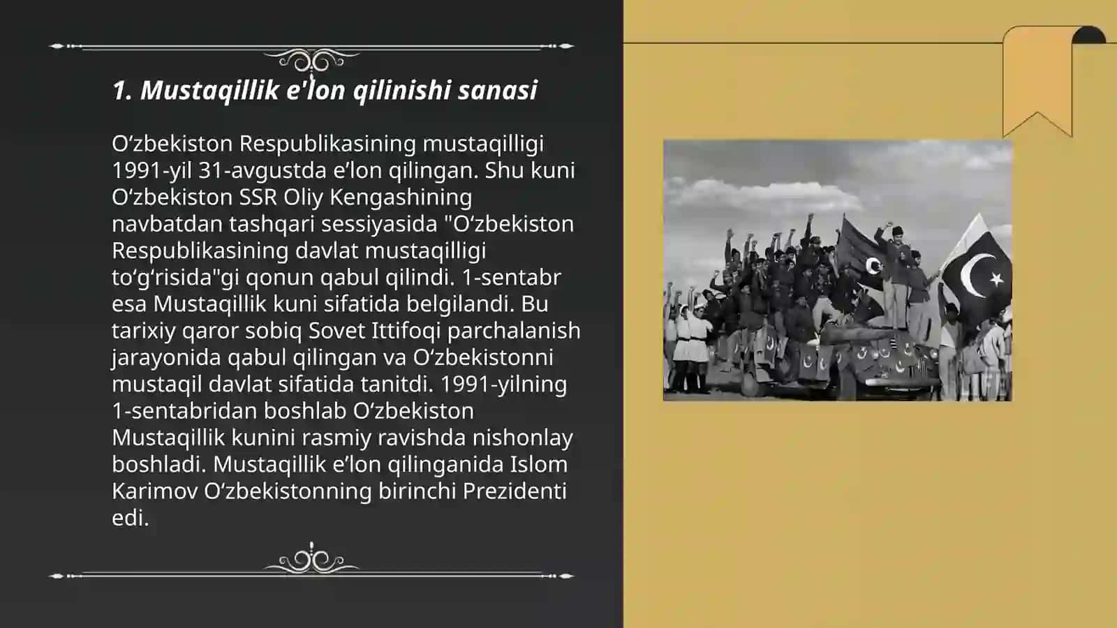 Mustaqillik e'lon qilinishi sanasi 3